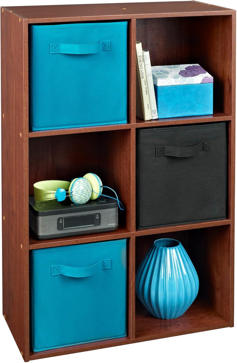 imageClosetmaid Decorative Home Stackable 6 Cube Cubeicals Organizer Storage Bookcase with Hardware for Office Home and Closet WhiteDark Cherry