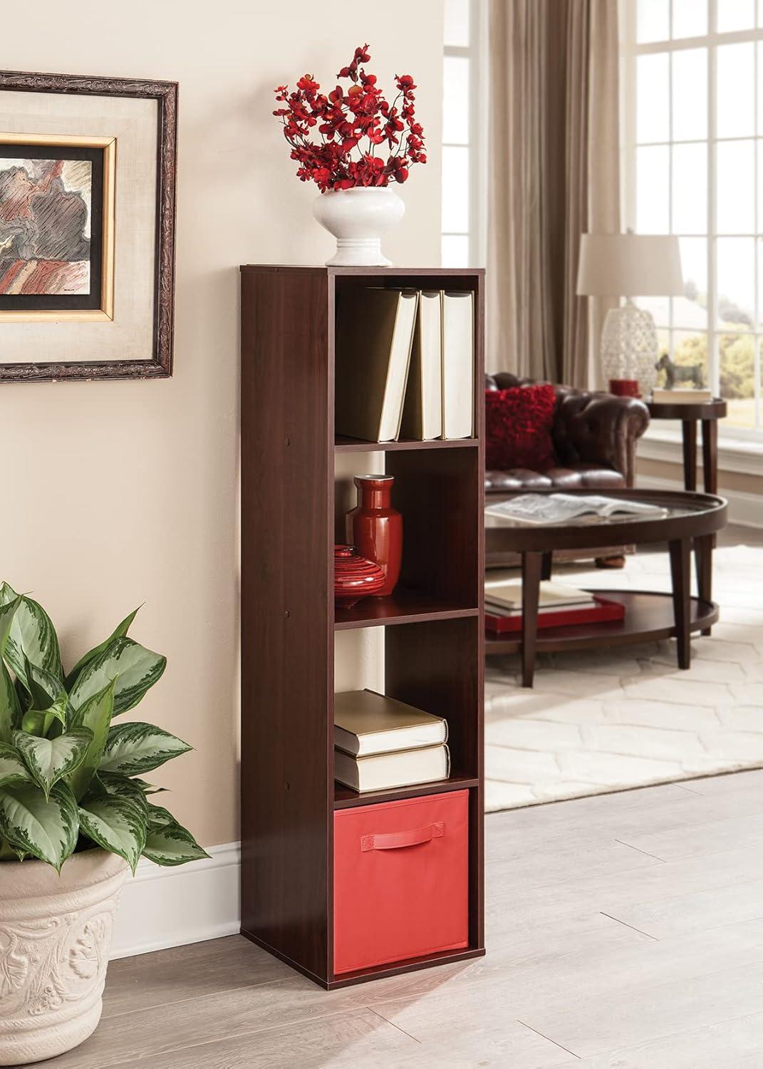 imageClosetmaid Decorative Home Stackable 6 Cube Cubeicals Organizer Storage Bookcase with Hardware for Office Home and Closet WhiteDark Cherry