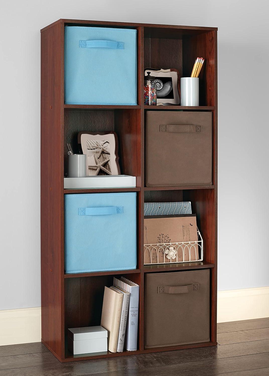 imageClosetmaid Decorative Home Stackable 6 Cube Cubeicals Organizer Storage Bookcase with Hardware for Office Home and Closet WhiteDark Cherry