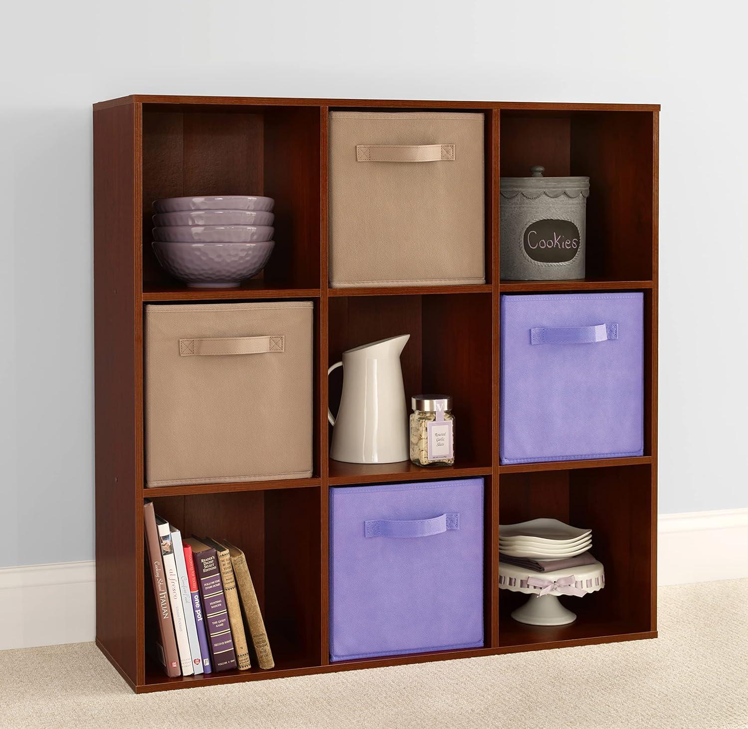 imageClosetmaid Decorative Home Stackable 6 Cube Cubeicals Organizer Storage Bookcase with Hardware for Office Home and Closet WhiteDark Cherry