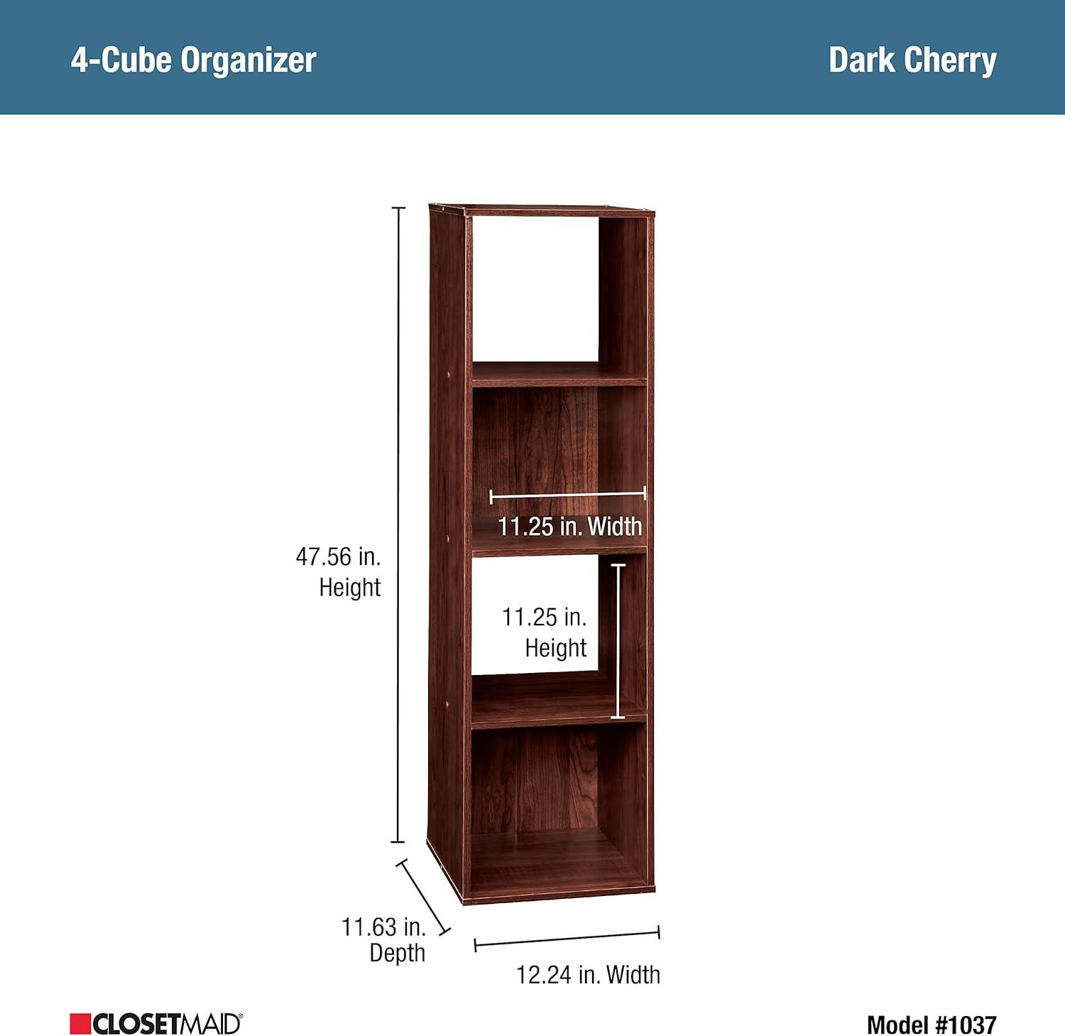imageClosetmaid Decorative Home Stackable 6 Cube Cubeicals Organizer Storage Bookcase with Hardware for Office Home and Closet WhiteDark Cherry