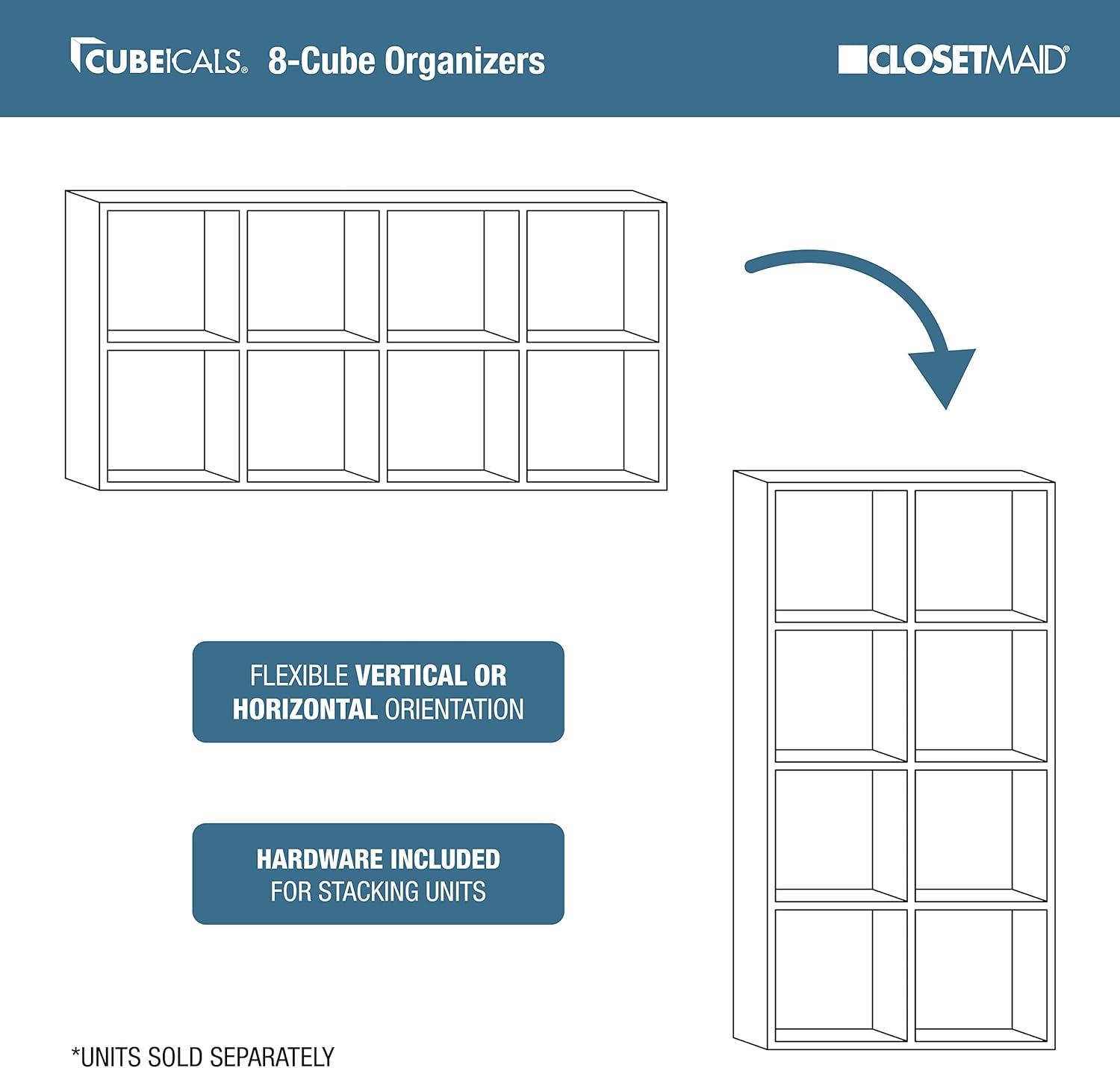 imageClosetmaid Decorative Home Stackable 6 Cube Cubeicals Organizer Storage Bookcase with Hardware for Office Home and Closet WhiteEspresso