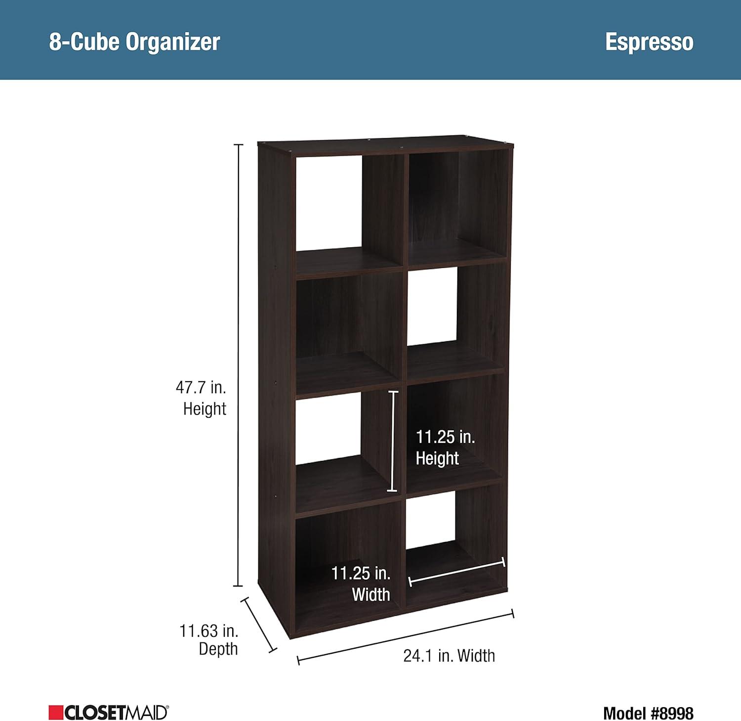 imageClosetmaid Decorative Home Stackable 6 Cube Cubeicals Organizer Storage Bookcase with Hardware for Office Home and Closet WhiteEspresso