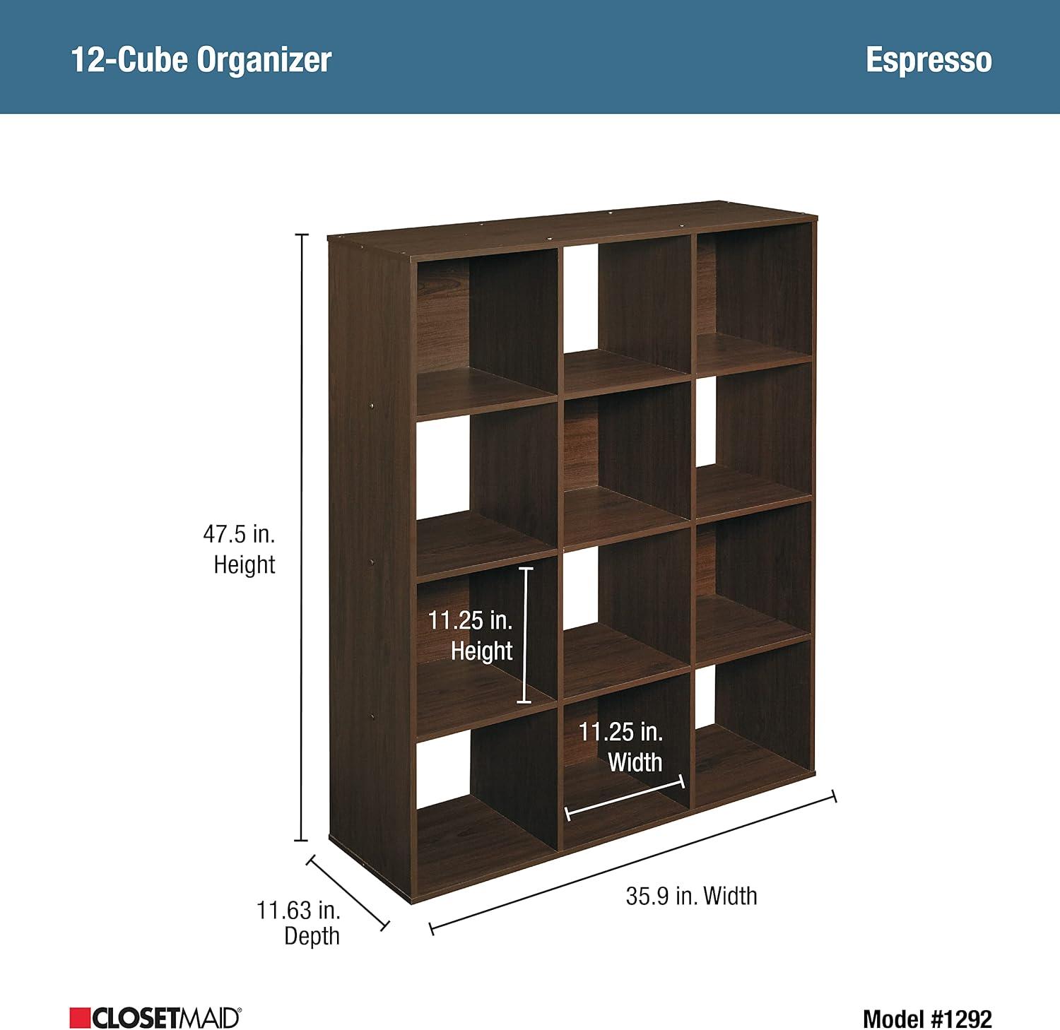 imageClosetmaid Decorative Home Stackable 6 Cube Cubeicals Organizer Storage Bookcase with Hardware for Office Home and Closet WhiteEspresso