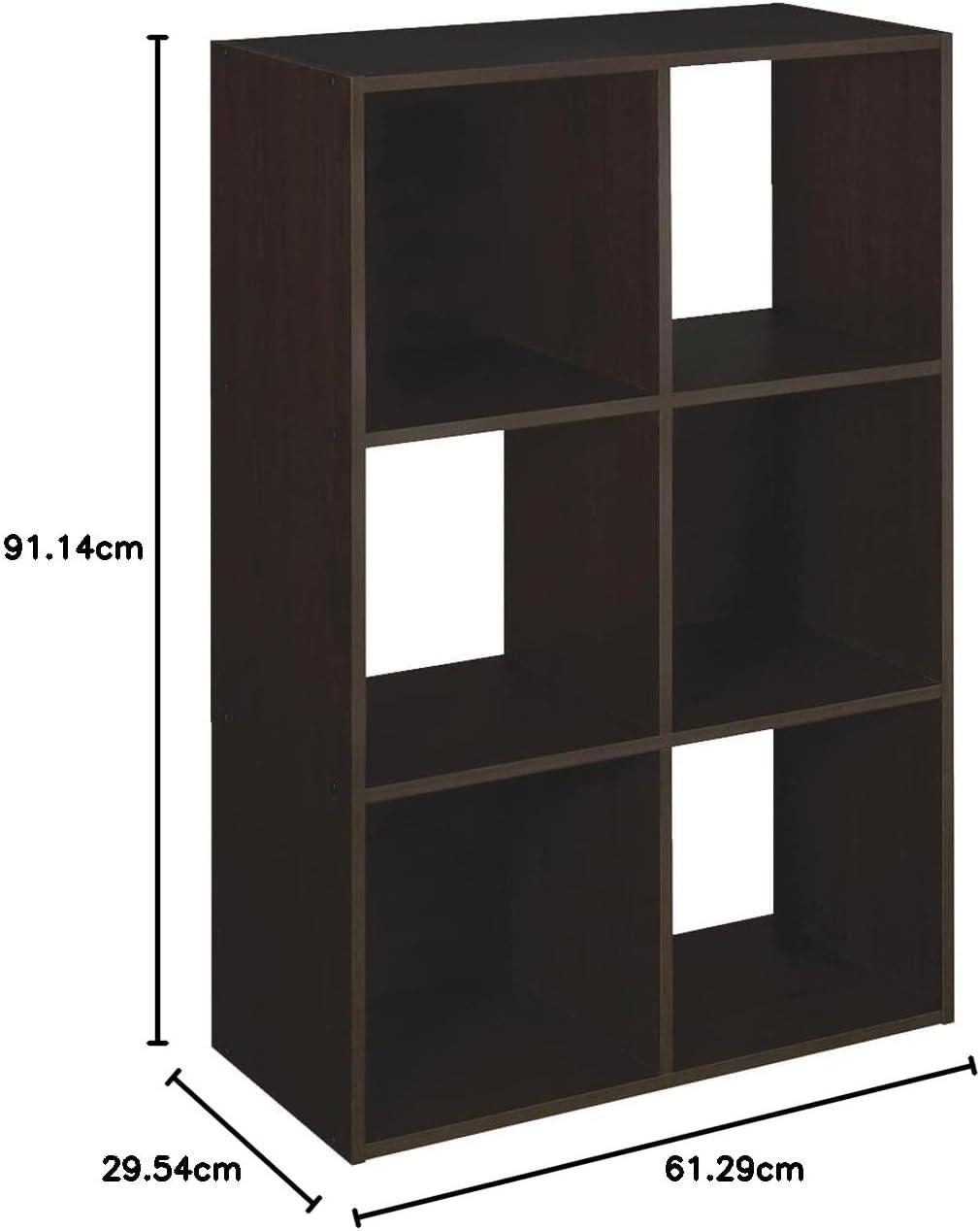 imageClosetmaid Decorative Home Stackable 6 Cube Cubeicals Organizer Storage Bookcase with Hardware for Office Home and Closet WhiteEspresso