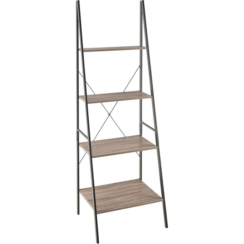 imageClosetMaid 1312 4Tier Wood Ladder Shelf Bookcase NaturalGrey