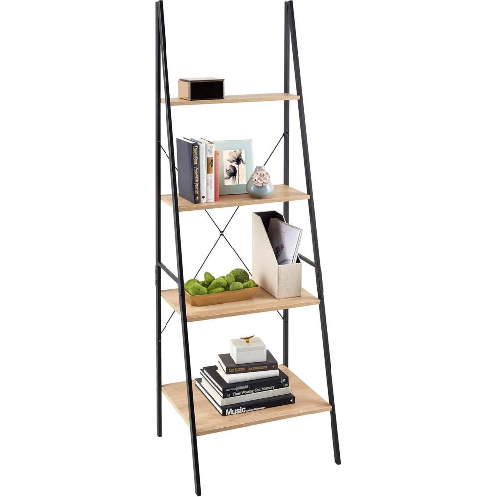 imageClosetMaid 1312 4Tier Wood Ladder Shelf Bookcase NaturalNatural