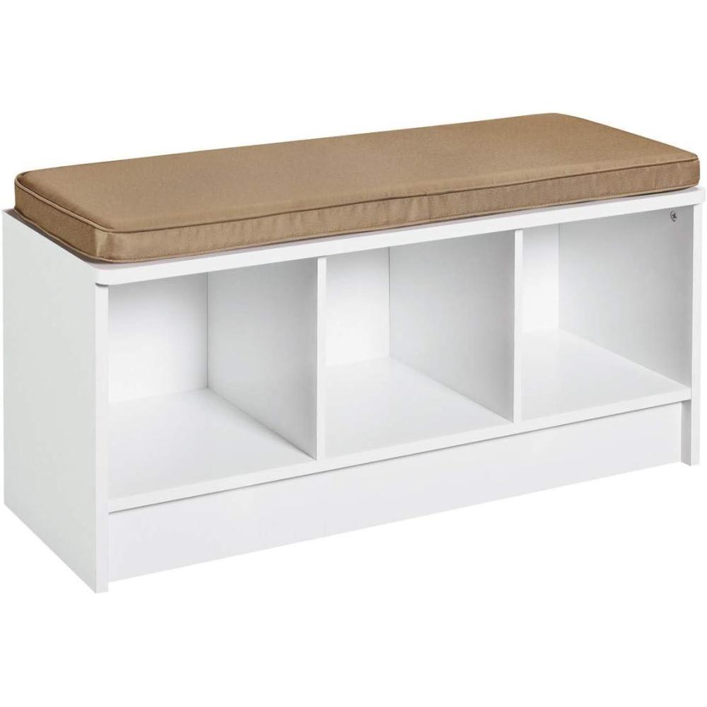 imageClosetMaid 1631 Cubeicals 3Cube Storage Bench White with Gray CushionWhite