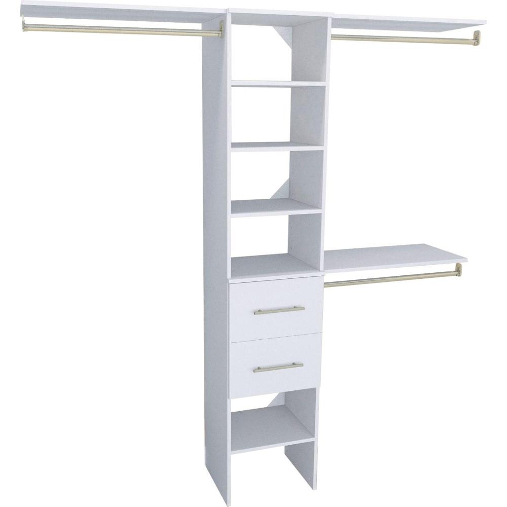 imageClosetMaid 1937440 SuiteSymphony Modern 16Inch Closet Organizer with Shelves and 2Drawers Pure WhitePure White