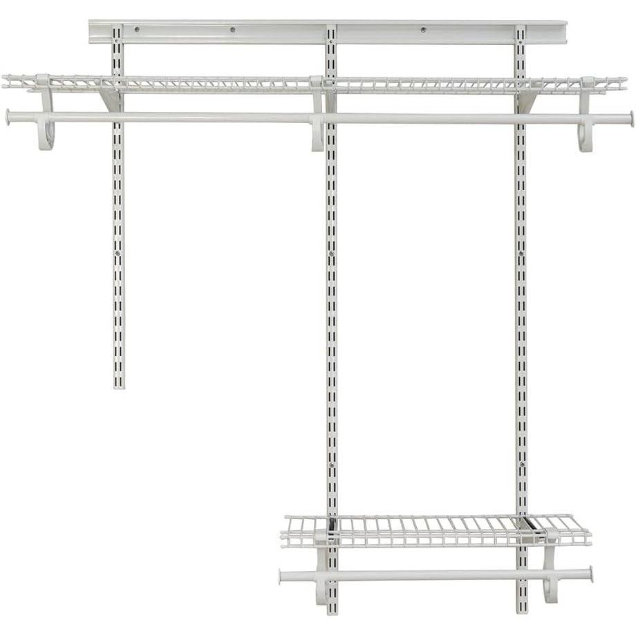 imageClosetMaid 2087 ShelfTrack 2ft to 4ft Adjustable Closet Organizer Kit White2 ft to 4 ft