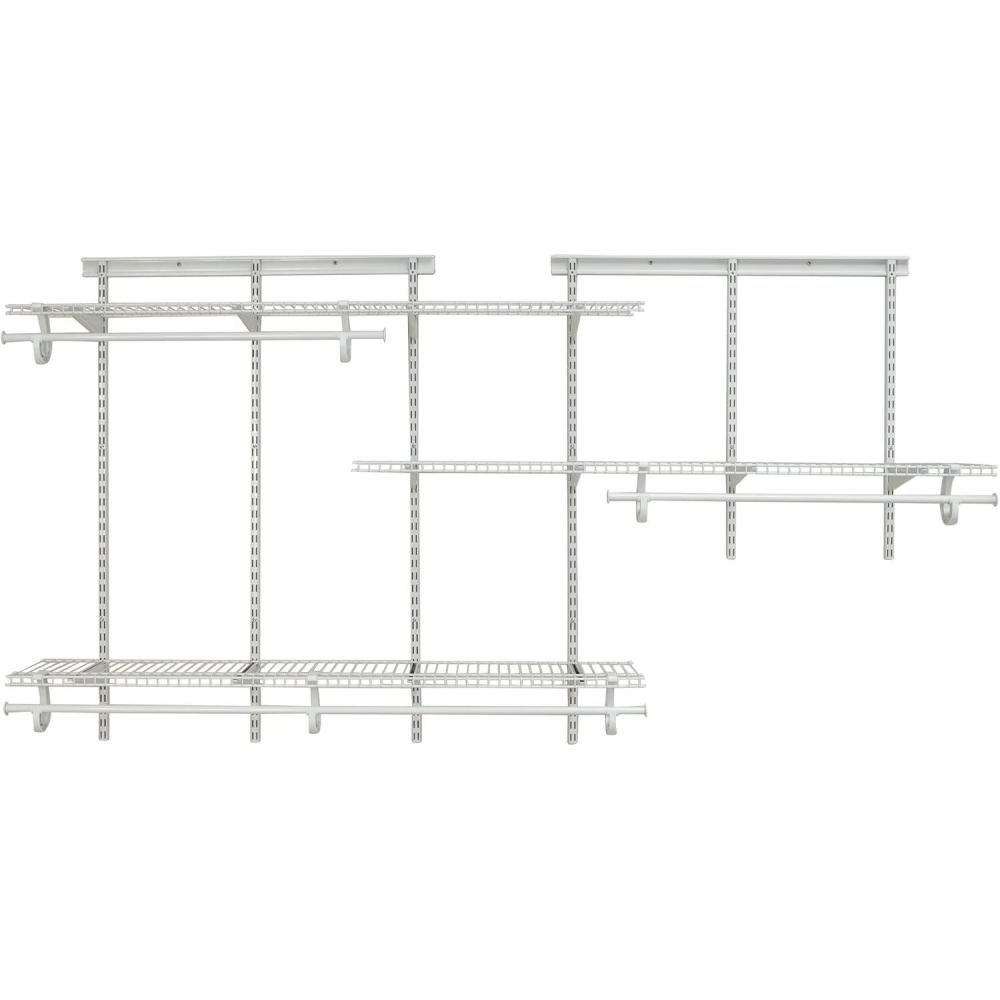 imageClosetMaid 2087 ShelfTrack 2ft to 4ft Adjustable Closet Organizer Kit White5 ft to 8 ft