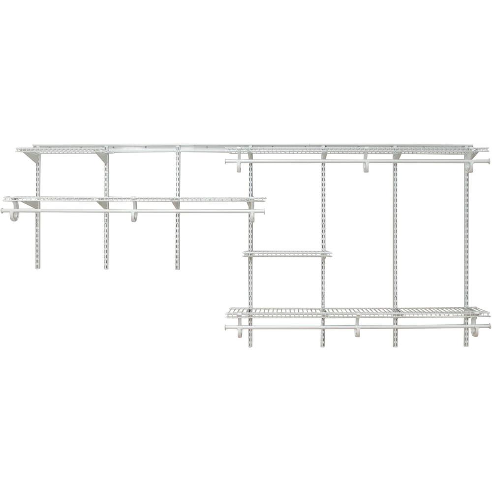 imageClosetMaid 2087 ShelfTrack 2ft to 4ft Adjustable Closet Organizer Kit White7 ft to 10 ft