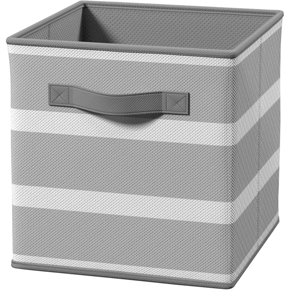imageClosetMaid 3253 Cubeicals Fabric Drawer Iron Gate NaturalGray Stripe