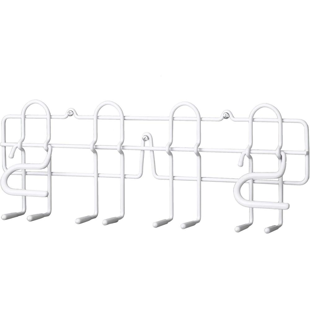 imageClosetMaid 3462 Broom ampamp Mop Holder for Wall or Door Mount Durable White Metal SteelBroom and Mop Holder