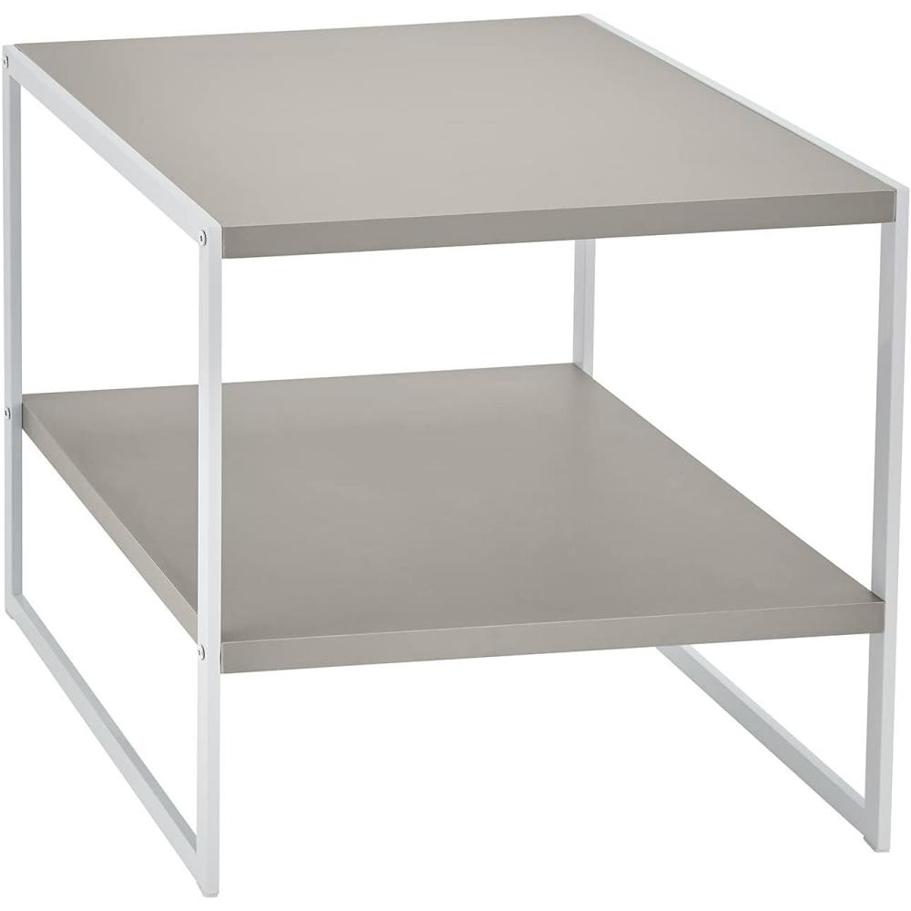 imageClosetMaid 4961 2 Tier Square Wood SideTable with Storage Shel TaupeTaupe