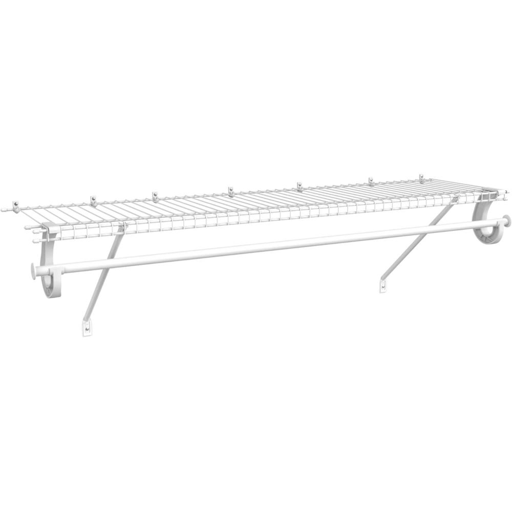 imageClosetMaid 5632 Super Slide Ventilated Shelf Kit With Closet Rod 6 by 12quot White4 ft x 12 in