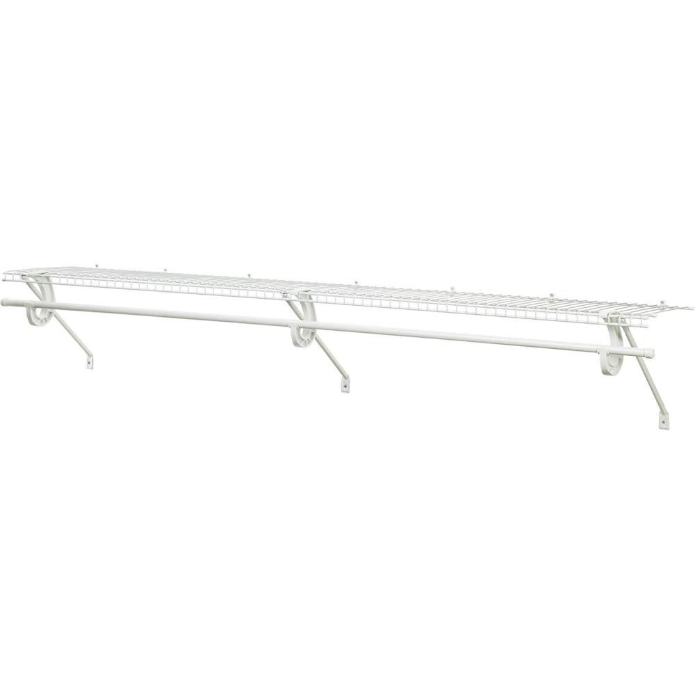 imageClosetMaid 5632 Super Slide Ventilated Shelf Kit With Closet Rod 6 by 12quot White6 ft x 12 in