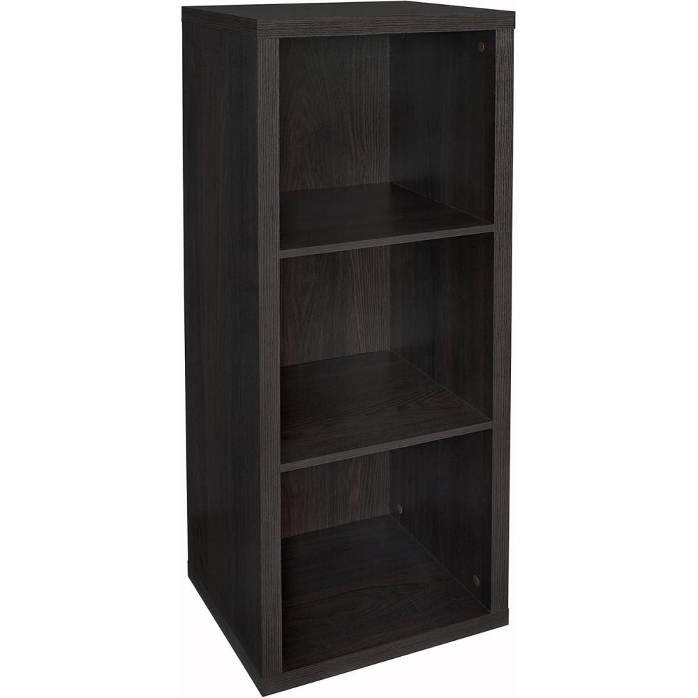 imageClosetMaid 6 Cube Storage Shelf Organizer Bookshelf with Back Panel Easy Assembly Wood White FinishBlack Walnut