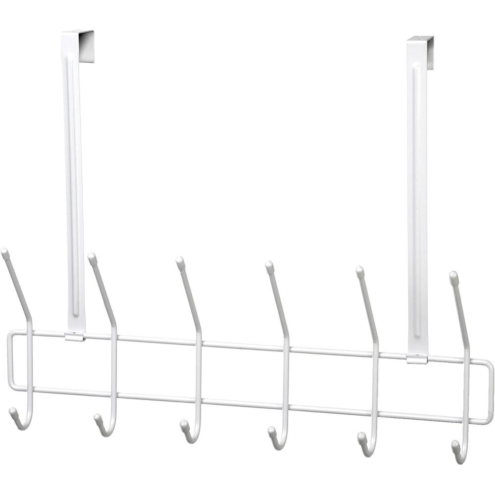 imageClosetMaid Hanging Bar Valet Rod for Wall or Door Mount Installation Hardware Included Folding Design Durable Steel WhiteUtility Hook