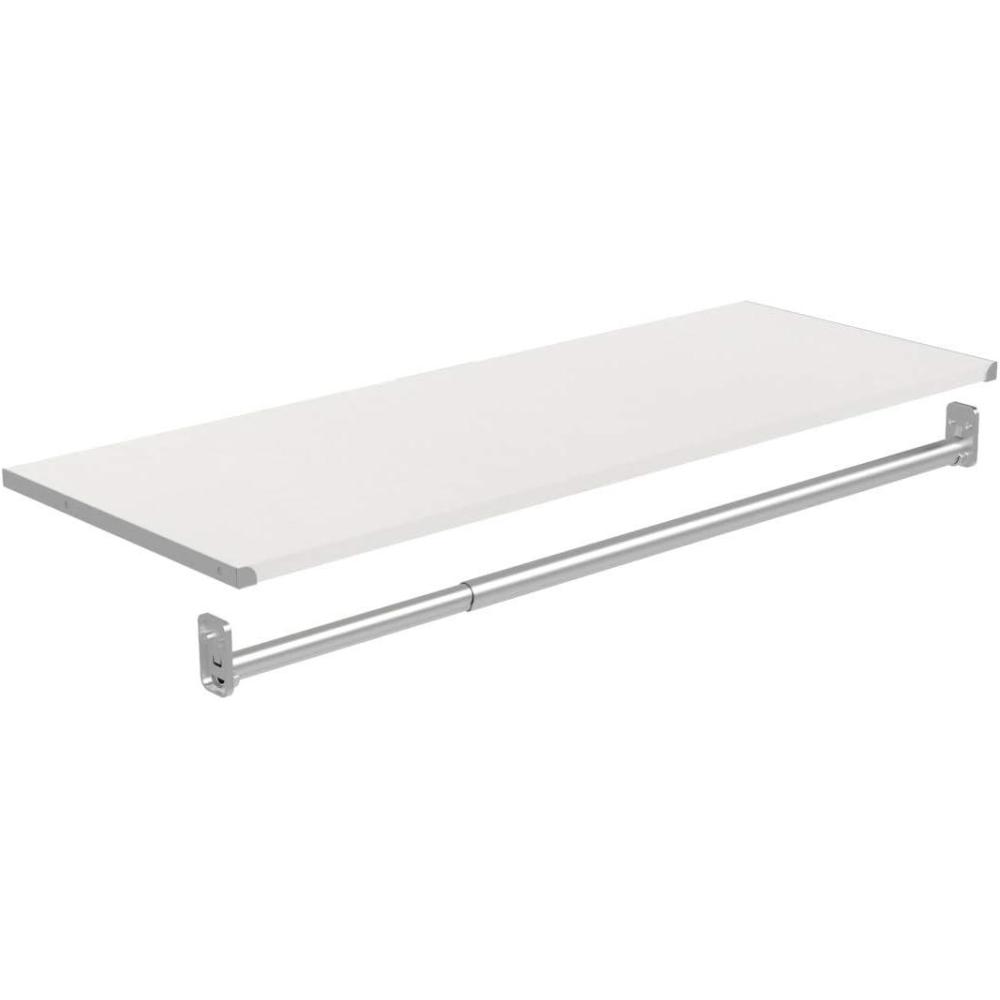 imageClosetMaid Modular Shelf ampamp Hang Wood Organizer Adjustable Closet Add On Storage Accessory White Shelf and Hang Rod KitWhite