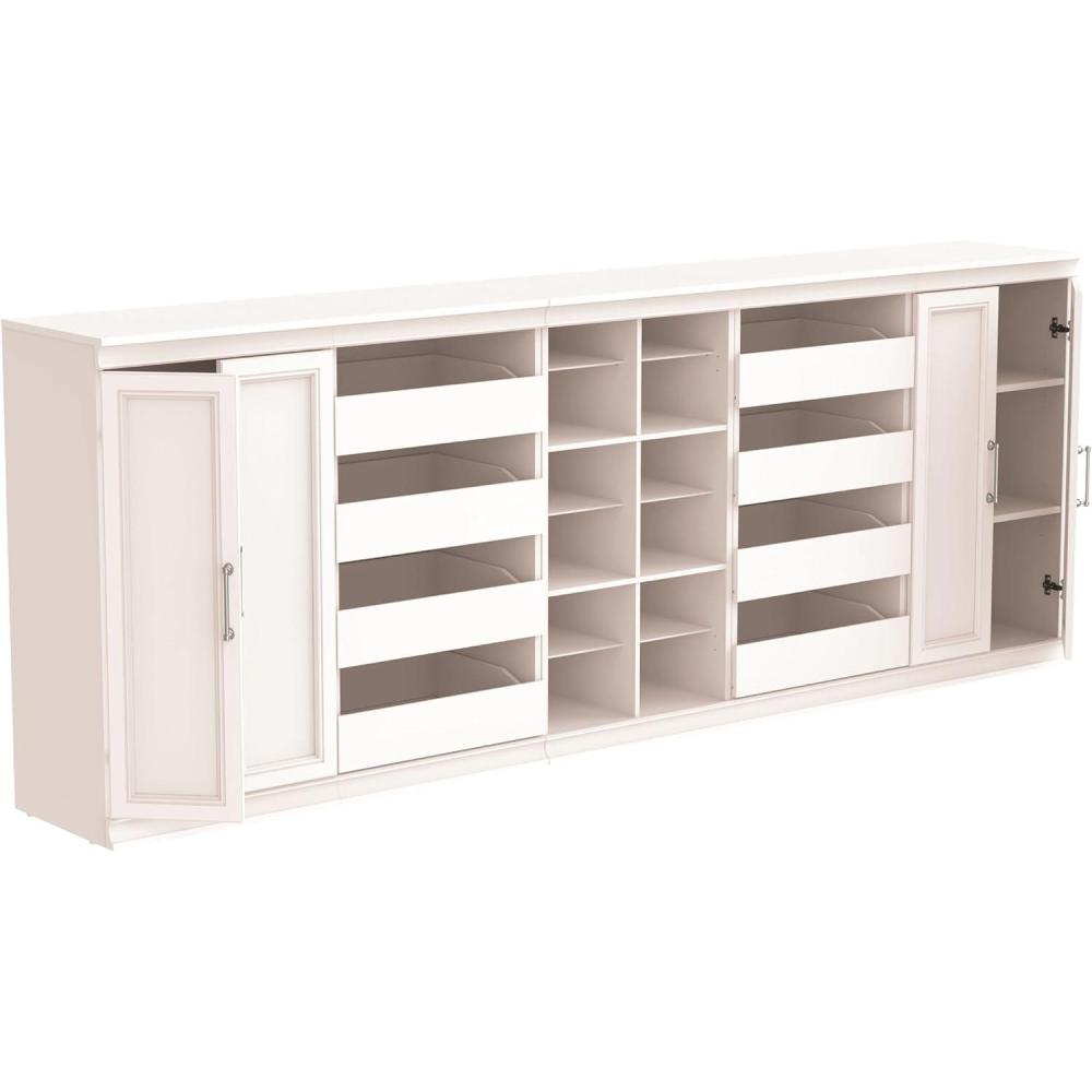 imageClosetMaid Modular Storage 10697inch W 8Drawer 18Shelf Entertainment System with Doors WhiteWhite