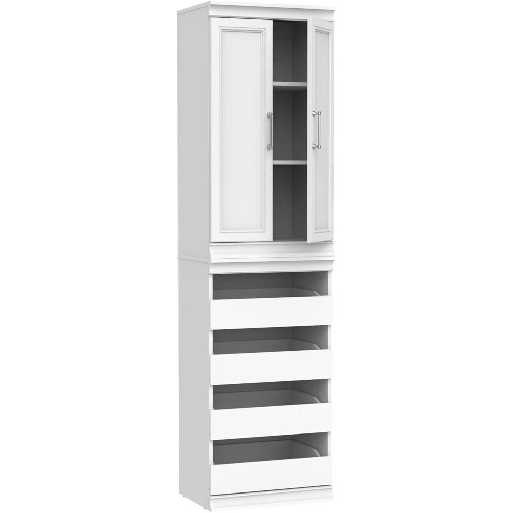 imageClosetMaid Modular Storage 2138inch W 3Shelf 4Drawer Tower Wood Closet System WhiteWhite