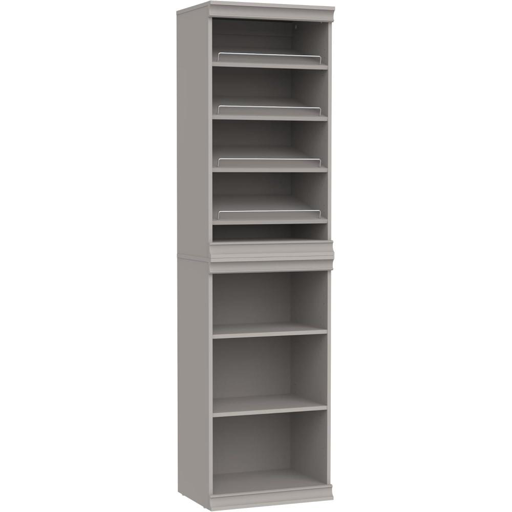 imageClosetMaid Modular Storage 2138inch W 7Shelf Wood Closet System with Shoe Storage WhiteTaupe