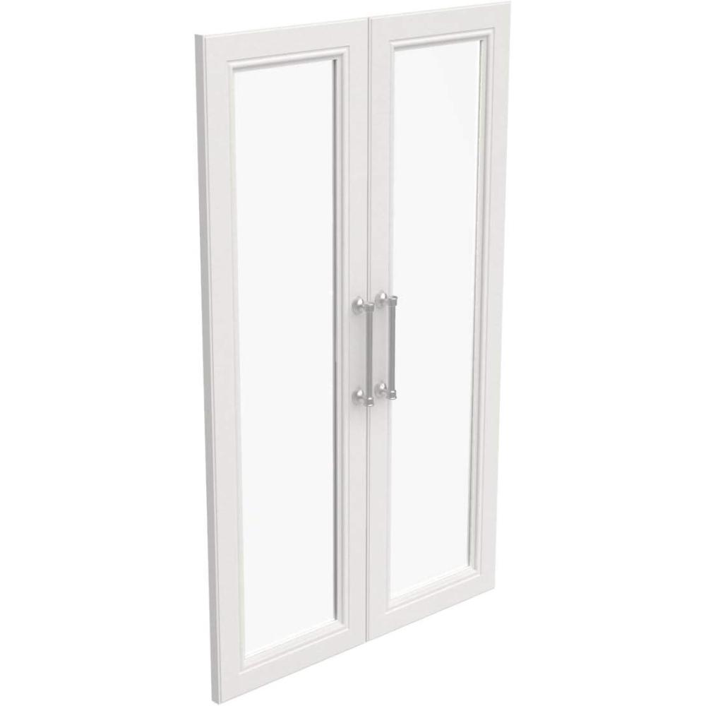 imageClosetMaid Modular Storage Pair Set 2 Glass Pane Doors Wood Closet Organizer Shaker Style Add On Accessory for Shelf Units White 3488quot H x 2102quot W x 181quot DWhite