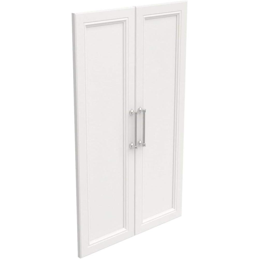 imageClosetMaid Modular Storage Pair Set Wood Closet Organizer Shaker Style Add On Accessory for Shelf Units White Solid 2Door KitWhite