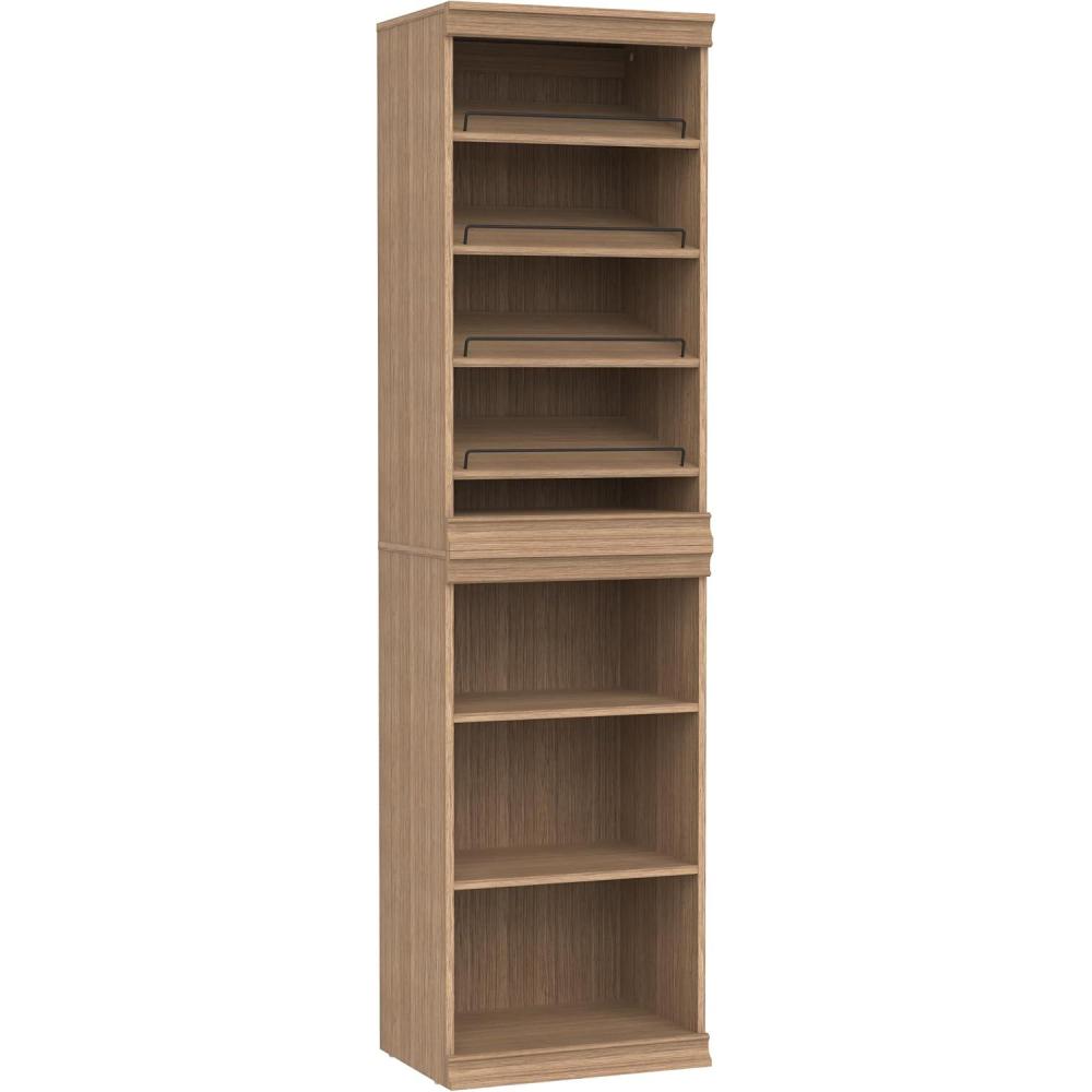 imageClosetMaid Modular Storage Stackable 3Shelf Organizer Unit and 4Shelf Shoe Unit SandSand