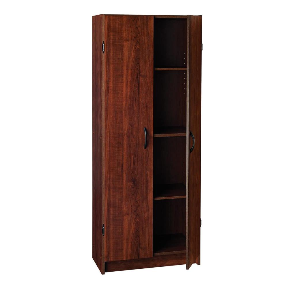imageClosetMaid Pantry Cabinet Cupboard with 2 Doors Adjustable Shelves Standing Storage for Kitchen Laundry or Utility Room WhiteDark Cherry