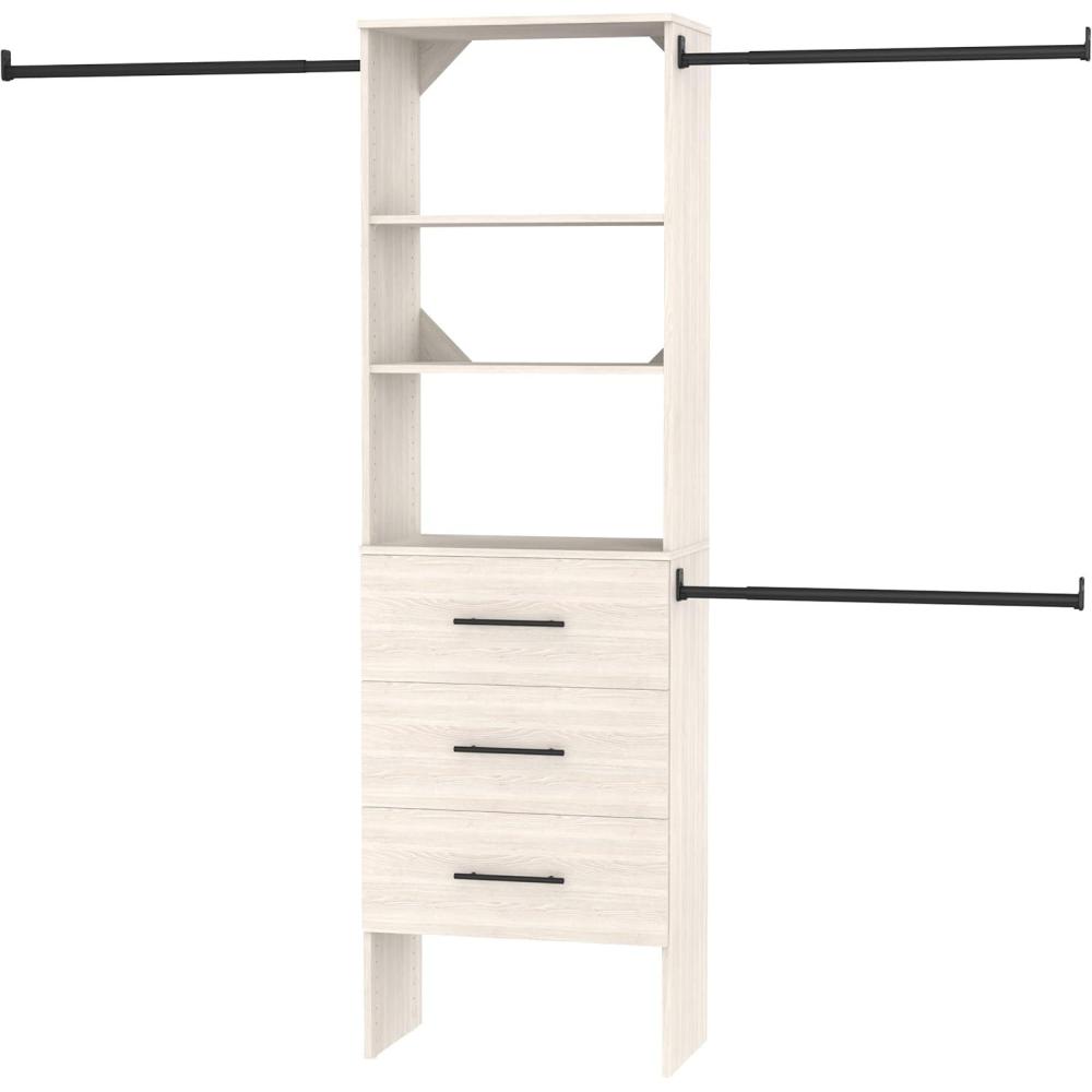 imageClosetMaid SuiteSymphony 25Inch Closet System Tower with 3 Drawers and 2 Shelves White Timber