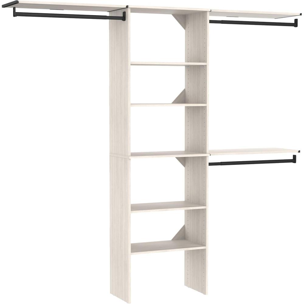 imageClosetMaid SuiteSymphony 25Inch Closet System Tower with 3 Hanging Rods and 3 Top Shelves White Timber