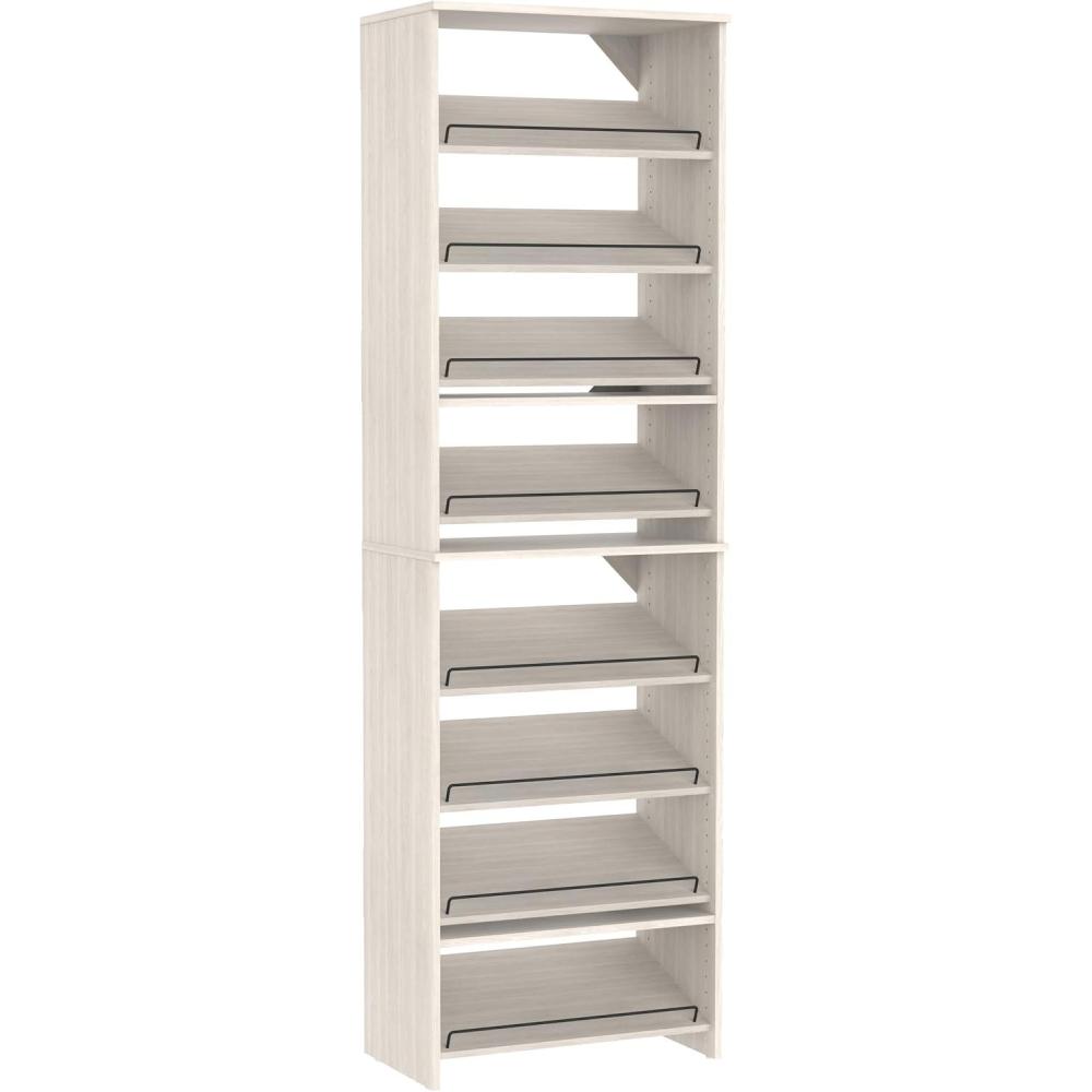 imageClosetMaid SuiteSymphony 25Inch Shoe Shelf Tower 2 4Shoe Shelf Packs Creating 8Shoe Shelves Total White Timber
