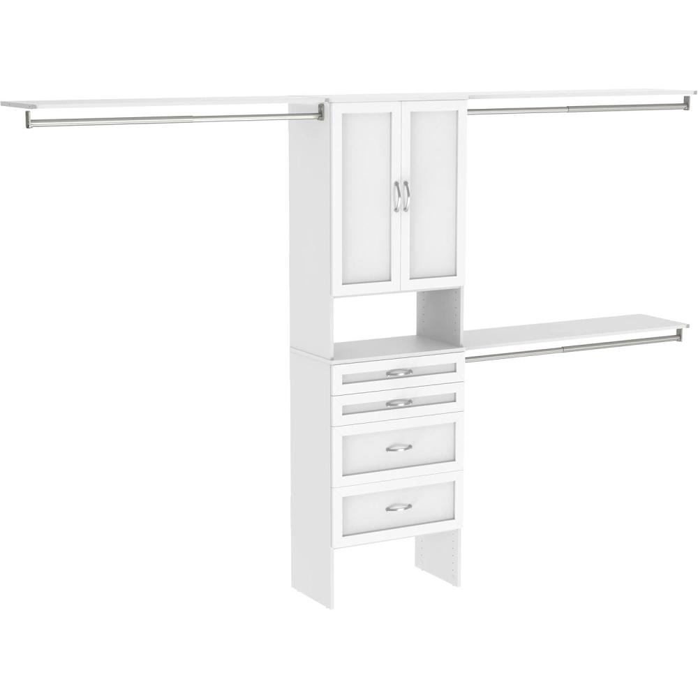imageClosetMaid SuiteSymphony Closet Organizer with Shelves 2 Doors 4 Drawers 25InchPure White