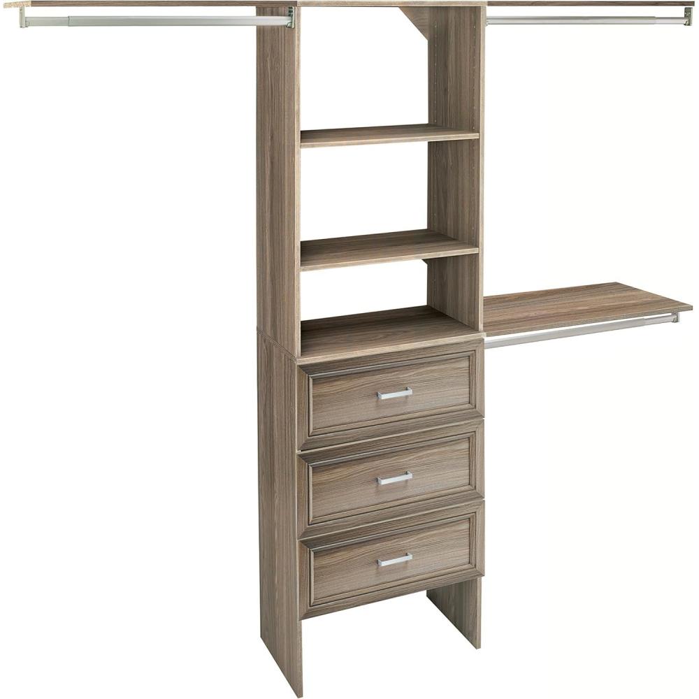imageClosetMaid SuiteSymphony Closet Organizer with Shelves and 3 Drawers 25InchNatural Gray