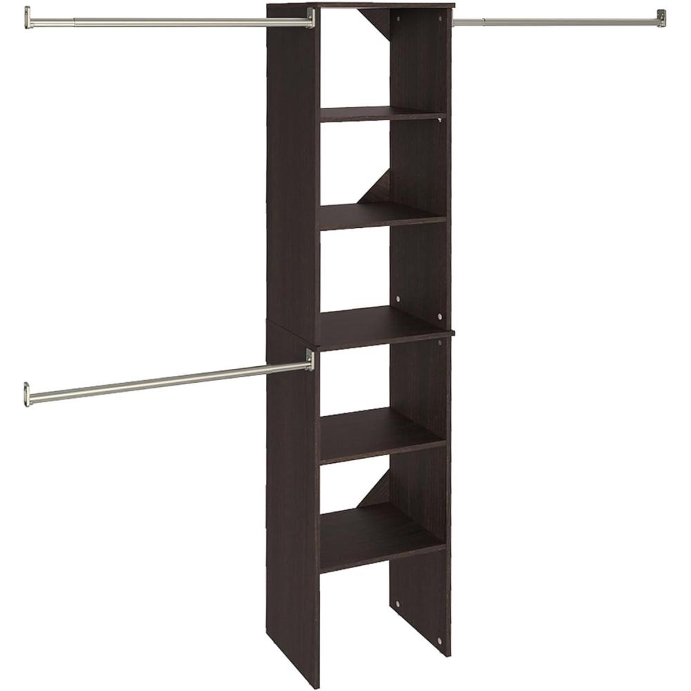 imageClosetMaid SuiteSymphony Tie Belt or Jewelry Rack Sliding Slide Out Closet Organizer 14 Hooks Wall Mount or Add On Accessory Satin NickelEspresso