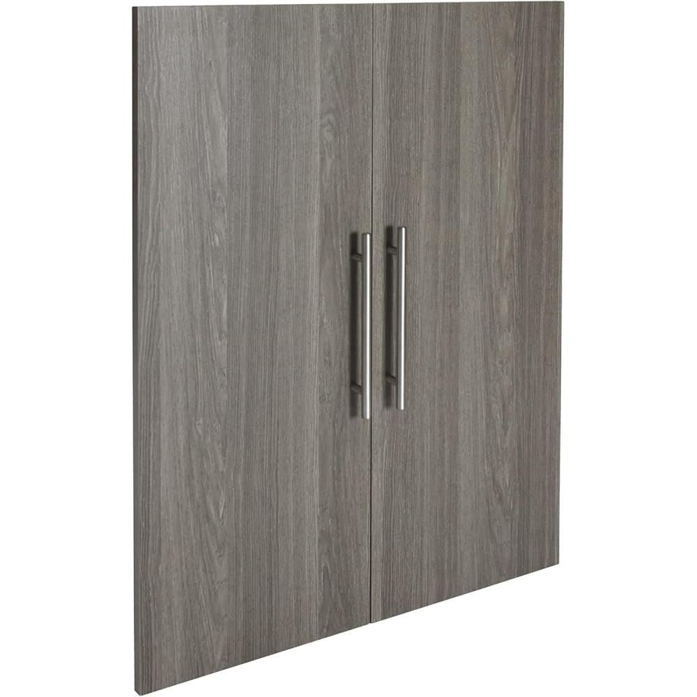imageClosetMaid SuiteSymphony Wood Closet Door Set Pair Add On Accessory Modern Style for Storage Clothes for 25 in Units Graphite GreySatin Nickel
