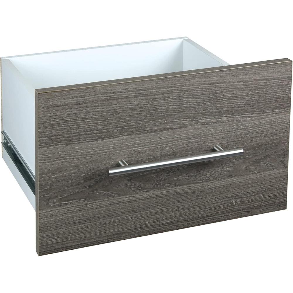 imageClosetMaid SuiteSymphony Wood Closet Drawer Add On Accessory Modern Style For Storage Closet Clothes 16 x 10 Size for 16 in Units Pure WhiteSatin NickelGraphite Grey