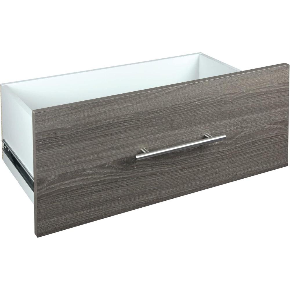 imageClosetMaid SuiteSymphony Wood Closet Drawer Add On Accessory Modern Style For Storage Closet Clothes 25 x 10 Size for 25 in Units Pure WhiteSatin NickelGraphite Grey