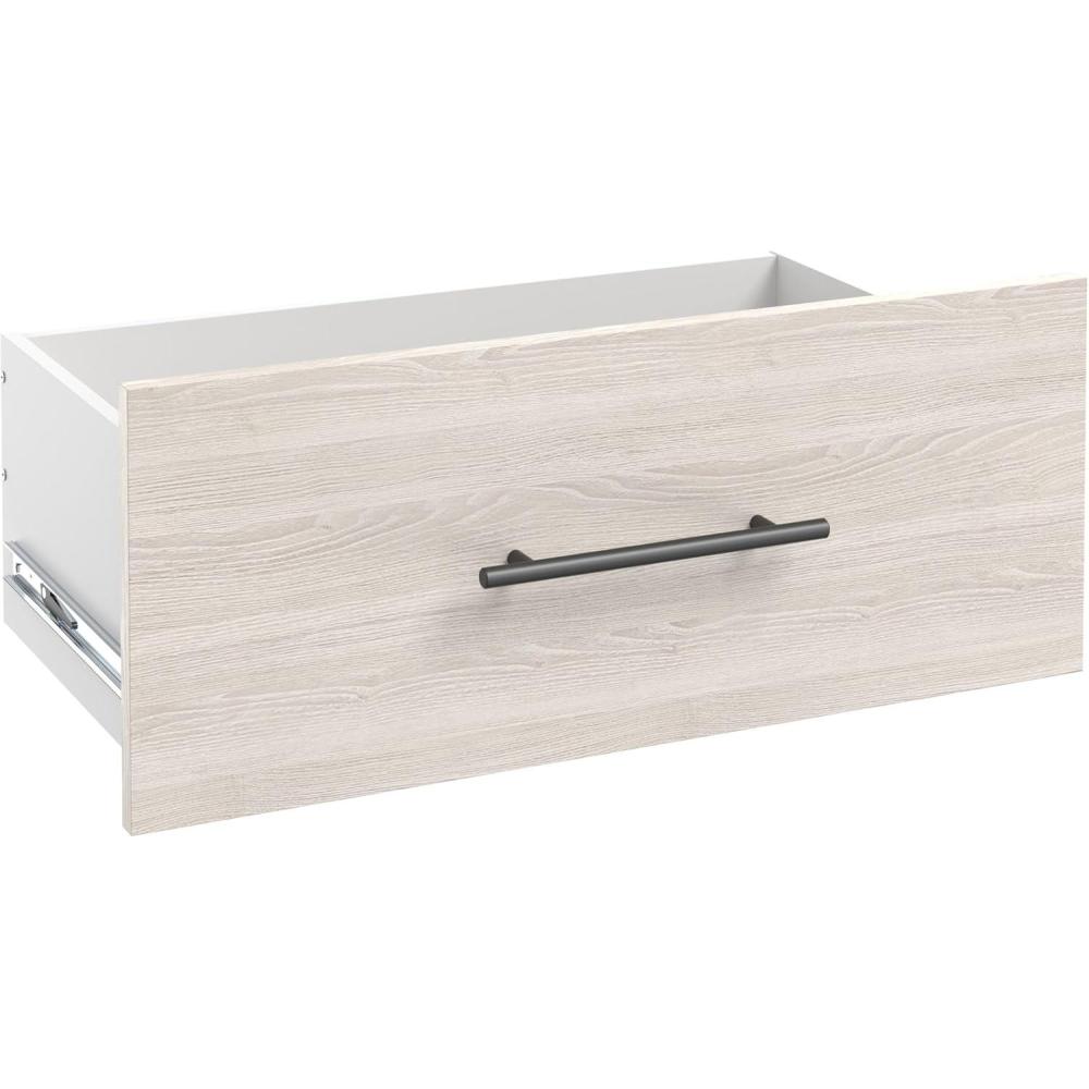 imageClosetMaid SuiteSymphony Wood Closet Drawer Add On Accessory Modern Style For Storage Closet Clothes 25 x 10 Size for 25 in Units Pure WhiteSatin NickelWhite Timber