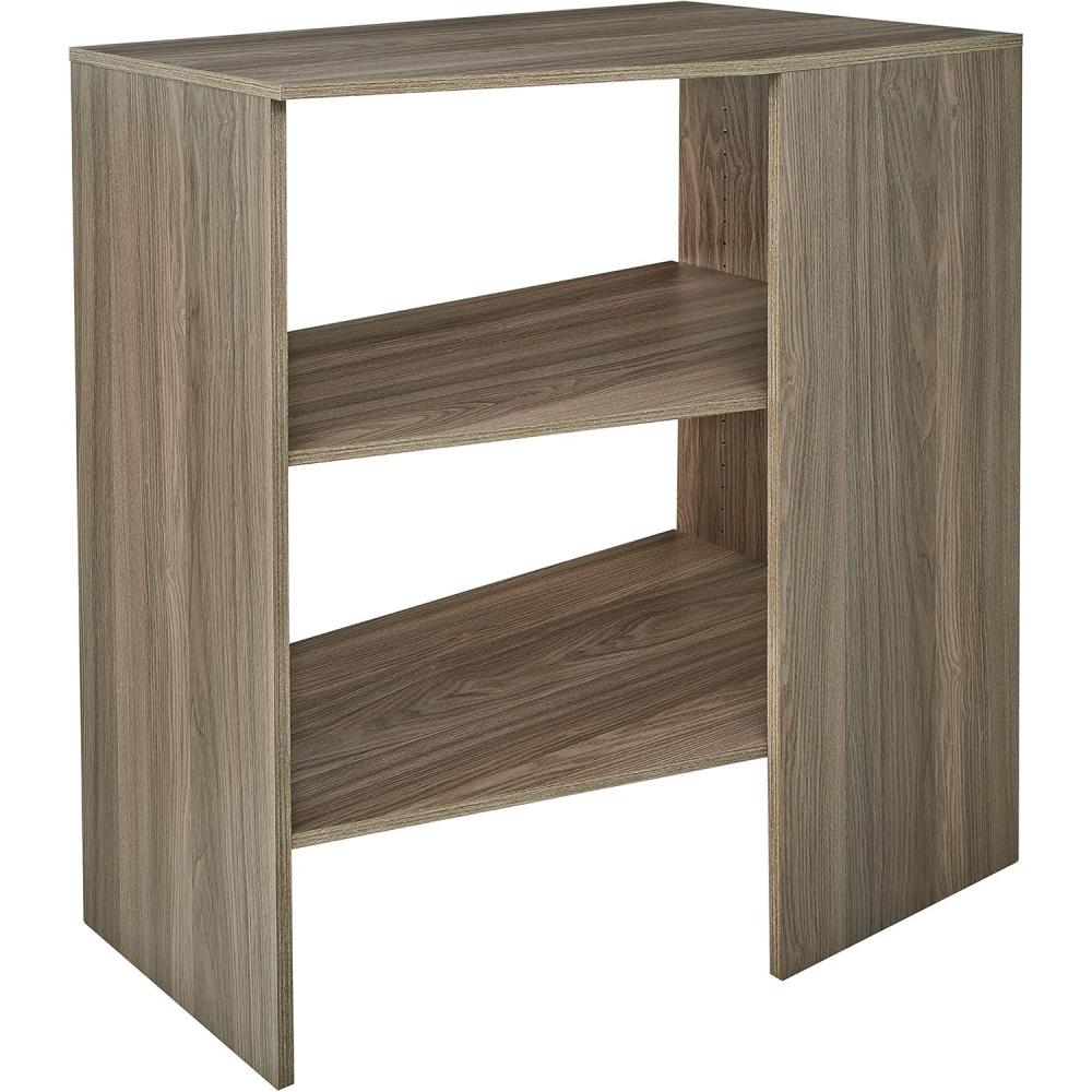 imageClosetMaid SuiteSymphony Wood Corner Shelf Unit 2 Shelves Adjustable Stacking For Storage Closet Clothes Shoes Dcor Pure White 4113quot X 1963quot X 3175quot Corner UnitNatural Gray