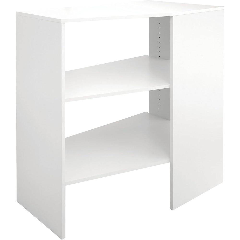 imageClosetMaid SuiteSymphony Wood Corner Shelf Unit 2 Shelves Adjustable Stacking For Storage Closet Clothes Shoes Dcor Pure White 4113quot X 1963quot X 3175quot Corner UnitPure White
