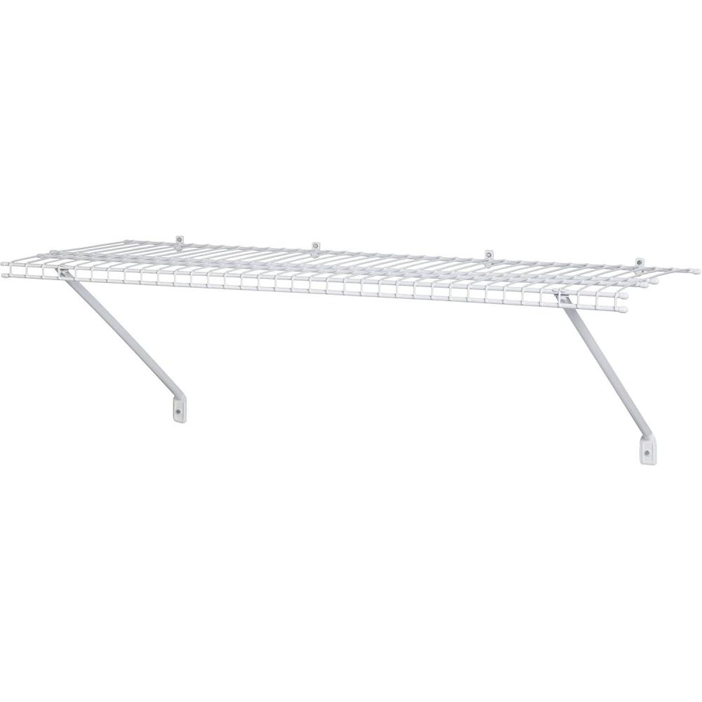 imageClosetMaid Wire Shelf Kit with Hardware 2 Ft Wide for Pantry Closet Laundry White Vinyl Finish3 ft