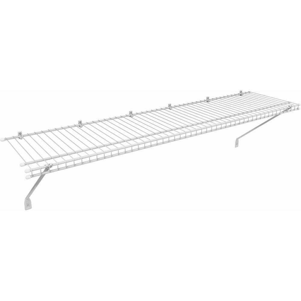 imageClosetMaid Wire Shelf Kit with Hardware 3 Ft Wide For Pantry Closet Laundry Utility Storage White Vinyl Finish4 ft