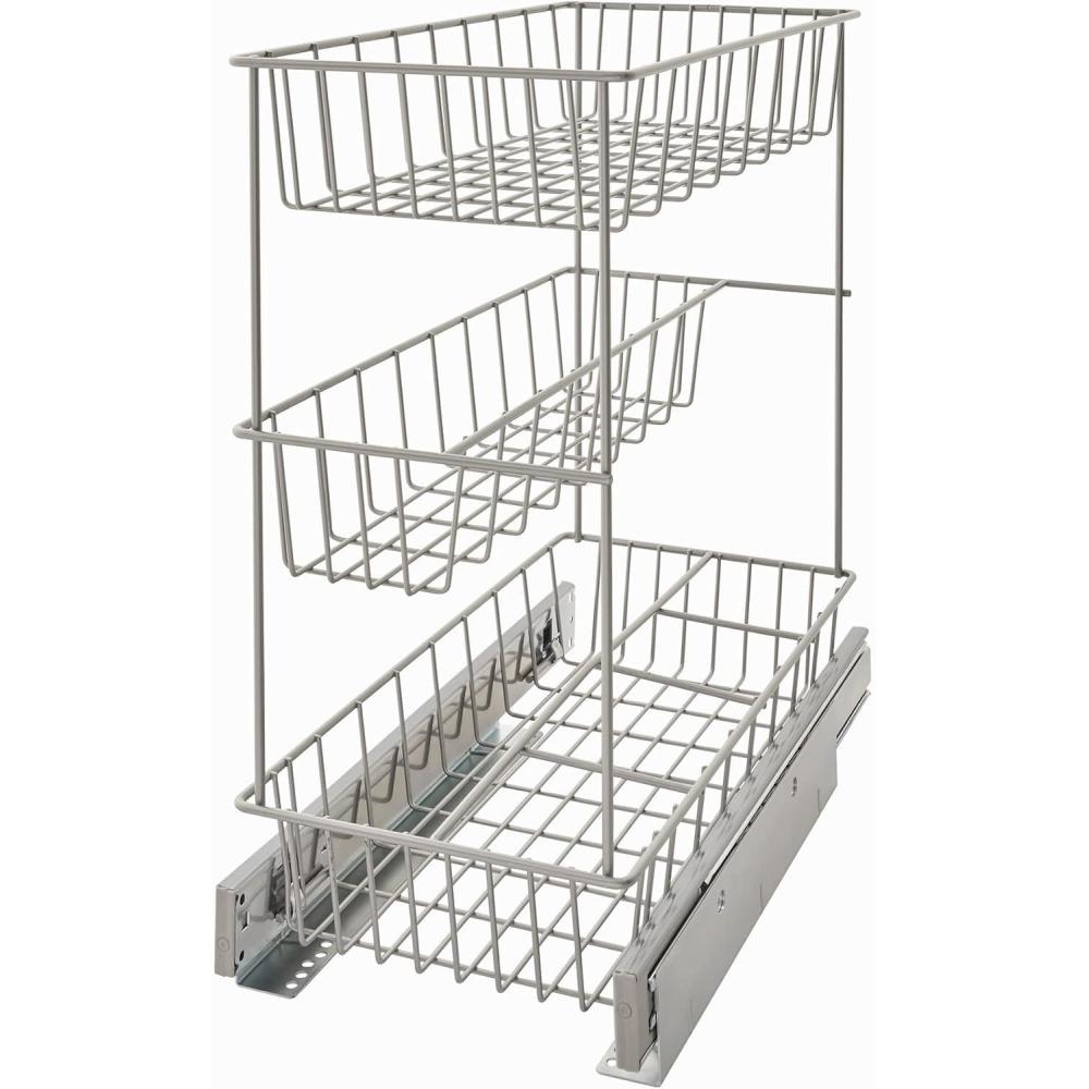imageClosetMaidAlloy steel 32105 Premium Wide 3Tier Compact Kitchen Cabinet PullOut Basket12 liters 875Inch875Inch 3Tier Compact PullOut Basket
