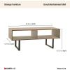 ClosetMaid 1311 Rectangular Wood Coffee Table with Storage Shelves, Natural(Grey)