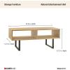 ClosetMaid 1311 Rectangular Wood Coffee Table with Storage Shelves, Natural(Natural)
