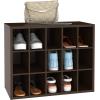 ClosetMaid 15 Cube Stackable Storage Organizer for Shoes, Bags, Crafts, Hobbies with Wood Shelves, for Closet, Entryway or Mudroom, Dark Cherry(Espresso)