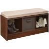 ClosetMaid 1631 Cubeicals 3-Cube Storage Bench, White with Gray Cushion(Dark Cherry)